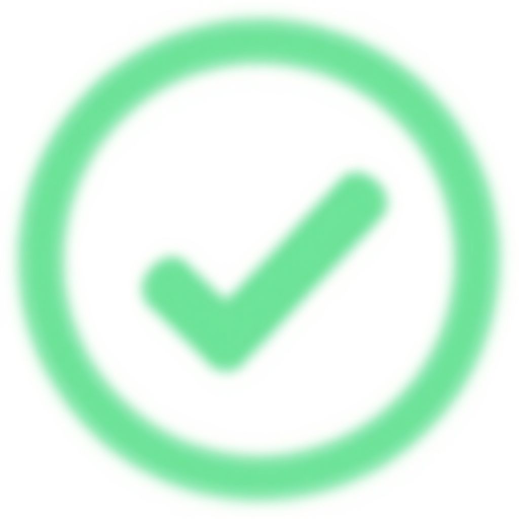 Icono de éxito con una marca de verificación verde